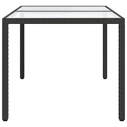 Acheter vidaXL Table de jardin 150x90x75 cm - Verre trempé et résine tressée - Noir