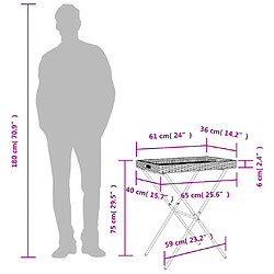 vidaXL Table pliable 65x40 - Tray Gris pas cher