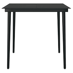 Avis vidaXL Table à dîner de jardin 80x80 cm Acier et verre - Noir