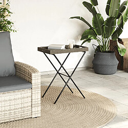 Avis vidaXL Table pliable 65x40 - Tray Gris