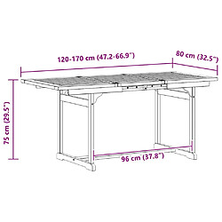 vidaXL Table à dîner de jardin bois d'acacia pas cher