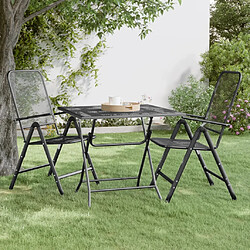vidaXL Table de jardin 80x80x72 cm - Anthracite Table de jardin - Maille métallique - Cadre en fer - Design moderne