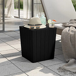 vidaXL Table de jardin noir avec rangement - Polypropylène