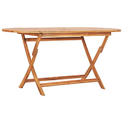 vidaXL Table pliante - Bois de teck Table de salle à manger en teck - 160 x 80 x 75 cm - Pliable - Résistance aux intempéries