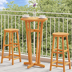 vidaXL Table de bar Ø60x105 cm acacia solide