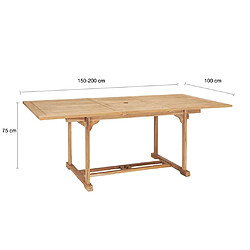 vidaXL Table de jardin extensible 150-200x100 cm teck pas cher