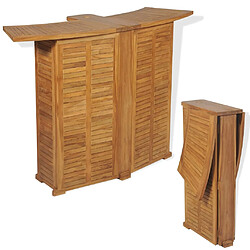 vidaXL Table pliante de bar en teck