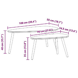Vidaxl Ensemble Table Basse 2 pcs pas cher