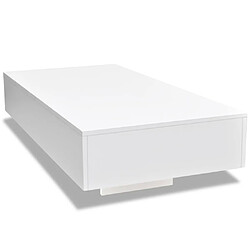 vidaXL Table basse blanc brillant