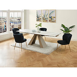 Vente-Unique Table LOZIPA Extensible - Effet Marbre