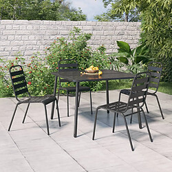vidaXL Table de jardin 100x100 cm Acier - Anthracite