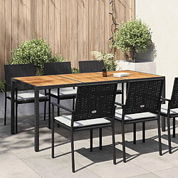 vidaXL Table de jardin 190x90x75 cm Noir