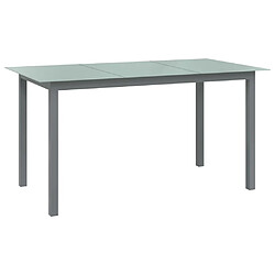 vidaXL Table de jardin - Gris clair 150x90x74 cm - Aluminium