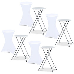 Idmarket MARKET Lot 4 tables + 4 housses - Blanc