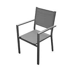 Mes Lot de 2 fauteuils de jardin en aluminium - Gris anthracite