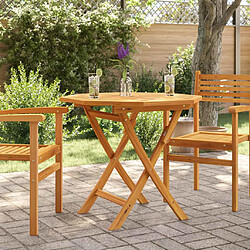 VIDAXL Table pliable de jardin teck 85x85 cm Table pliable de jardin - Bois de teck solide - Résistant aux intempéries - Facile à ranger - 85 x 85 x 76 cm