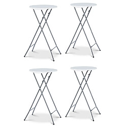 Idmarket MARKET Lot 4 tables + 4 housses - Blanc pas cher