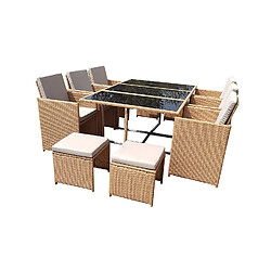 CONCEPT USINE Florida Salon de jardin 10 places - Naturel