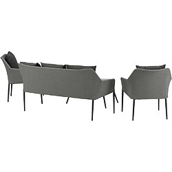 Acheter Venture home salon de jardin 5 places - Gris foncé