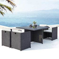 CONCEPT USINE Sunset Salon de jardin encastrable 4 places - Gris/Blanc