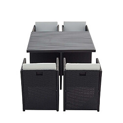 CONCEPT USINE Sunset Salon de jardin encastrable 4 places - Gris/Blanc