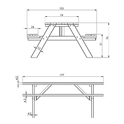 Axi Table pique-nique Julie - Bois