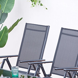 Acheter CONCEPT USINE Salon de jardin 10 personnes - Noir aluminium RIMINI