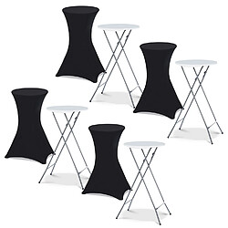 Idmarket MARKET Lot 4 tables + 4 housses - Noires