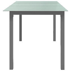 Avis vidaXL Table de jardin - Gris clair 150x90x74 cm - Aluminium