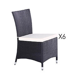 Mes Salon de jardin 6 places - Noir et beige