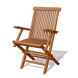 Concept Usine Salon de jardin Teck huilé 6 pers - Table ovale 4 chaises 2 fauteuils LUBOK pas cher