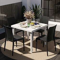Grand Soleil ensemble table et chaises de jardin - Noir