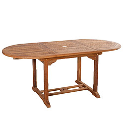 Avis Concept Usine Salon de jardin Teck huilé 6 pers - Table ovale 4 chaises 2 fauteuils LUBOK