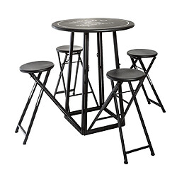 Ensemble table & chaises Pegane