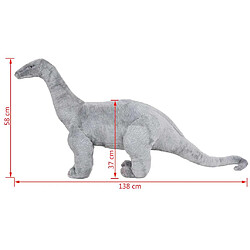 vidaXL Dinosaure Brachiosaurus Gris XXL pas cher