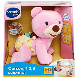 Vtech Ourson interactif 1 2 3 - Rose pas cher