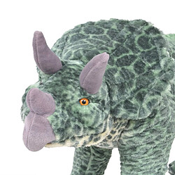 Avis vidaXL Jouet en peluche Dinosaure Tricératops Vert XXL
