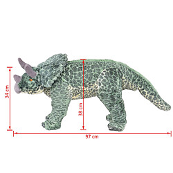 vidaXL Jouet en peluche Dinosaure Tricératops Vert XXL pas cher