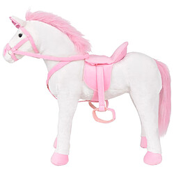 vidaXL Licorne en peluche XXL - Blanc et rose