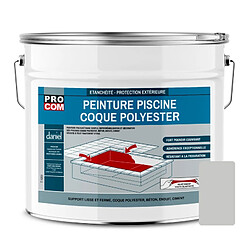 PRO COM PROCOM Peinture piscine coque polyester - 12.5 Kg - Gris Clair