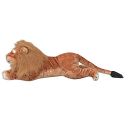 vidaXL Lion en peluche Marron XXL
