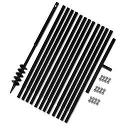 vidaXL Bêche et tarière 80 mm avec rallonge