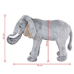 vidaXL Jouet en peluche Éléphant Gris XXL pas cher