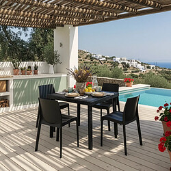 Grand soleil Ensemble table 4 chaises - Noir