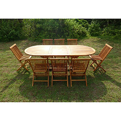 Avis C&l jardin salon de jardin teck 8 places - marron