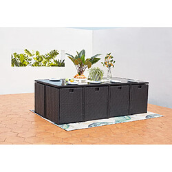 Avis Concept Usine Table et chaises 12 places encastrables en résine noir-gris MIAMI