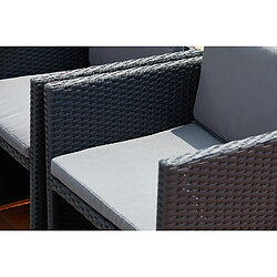 Concept Usine Table et chaises 12 places encastrables en résine noir-gris MIAMI pas cher