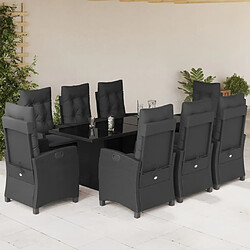 VidaXL Ensemble 9pcs noir