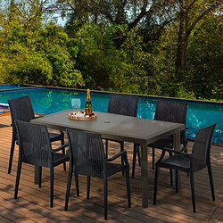 Grand soleil ensemble table et chaises - Anthracite