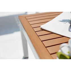 Avis Concept Usine Salon de jardin 4 places en aluminium et acier blanc et gris LOLEA